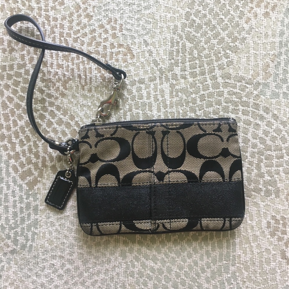 Coach monogram wristlet